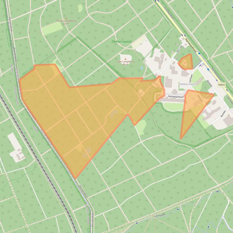 Kaart van postcodegebied 6561LB.