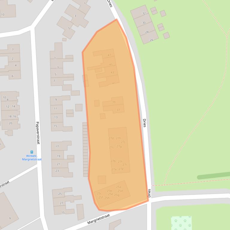 Kaart van postcodegebied 6561VP.