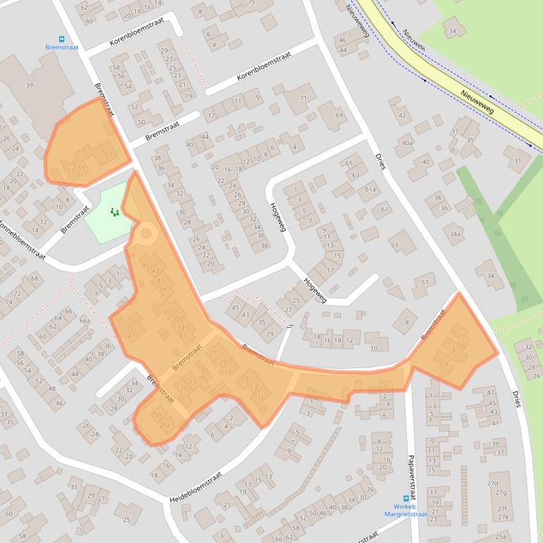 Kaart van postcodegebied 6561WD.