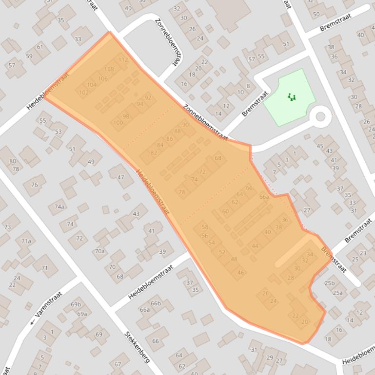 Kaart van postcodegebied 6561WN.