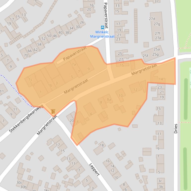 Kaart van postcodegebied 6561WS.