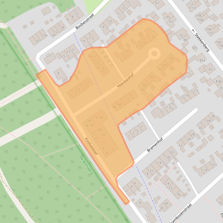 Kaart van postcodegebied 6561ZB.