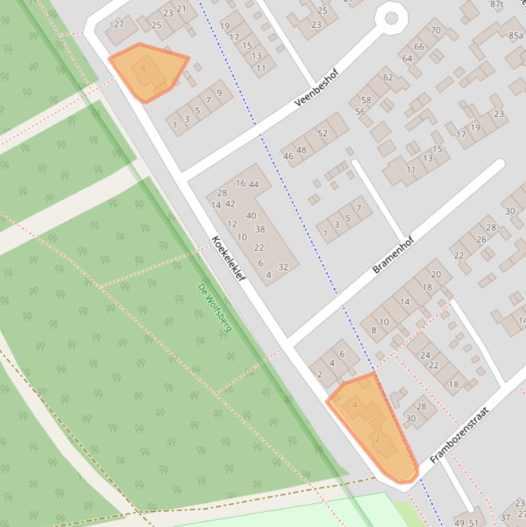Kaart van postcodegebied 6561ZD.