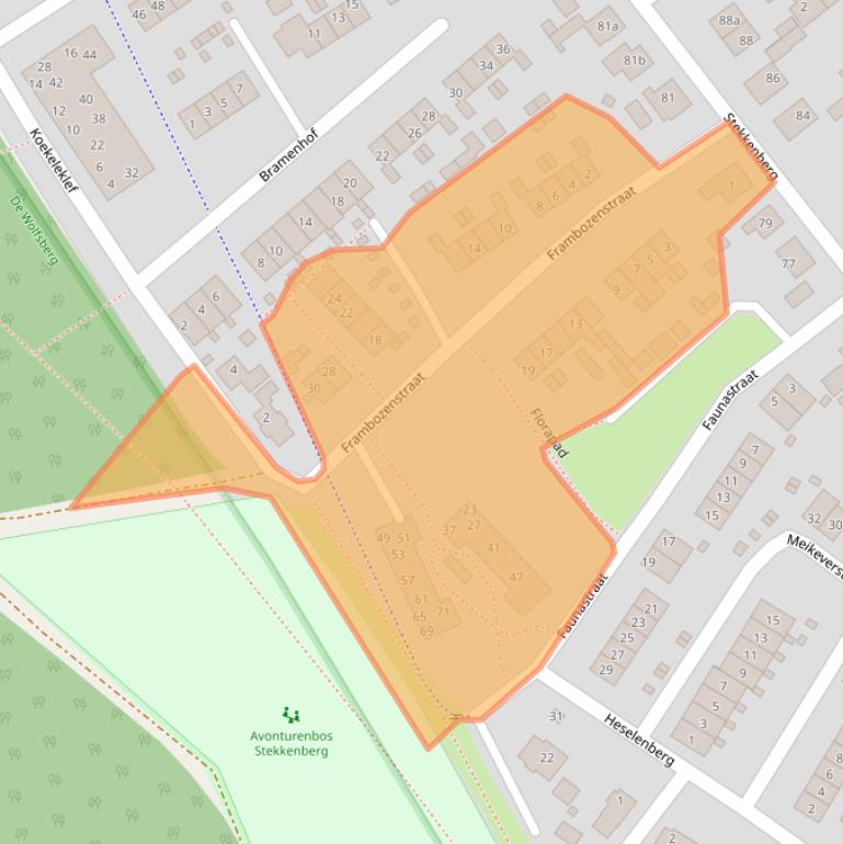 Kaart van postcodegebied 6561ZM.