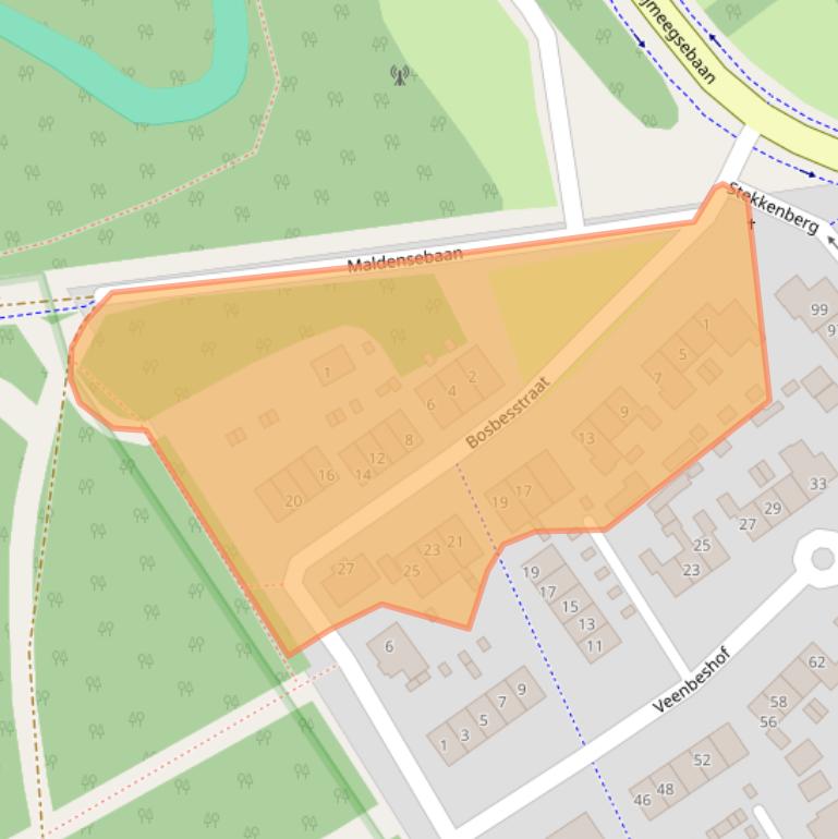 Kaart van postcodegebied 6561ZV.