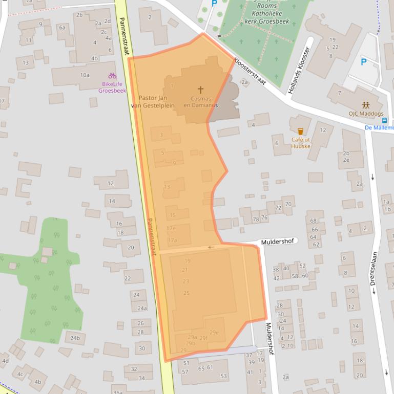 Kaart van postcodegebied 6562AC.