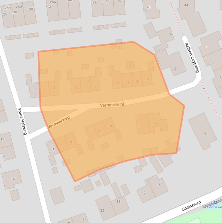 Kaart van postcodegebied 6562BC.