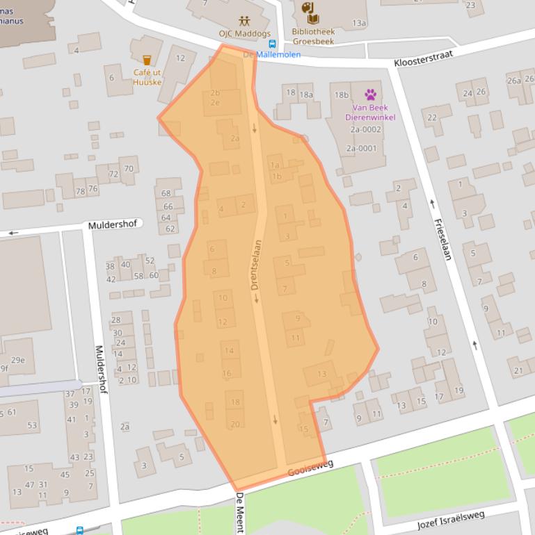 Kaart van postcodegebied 6562BG.