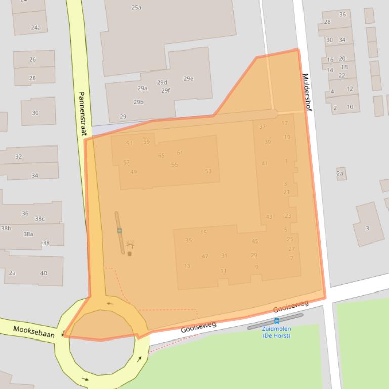 Kaart van postcodegebied 6562BJ.