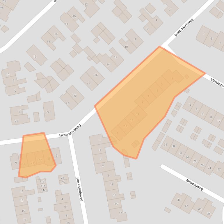 Kaart van postcodegebied 6562BM.