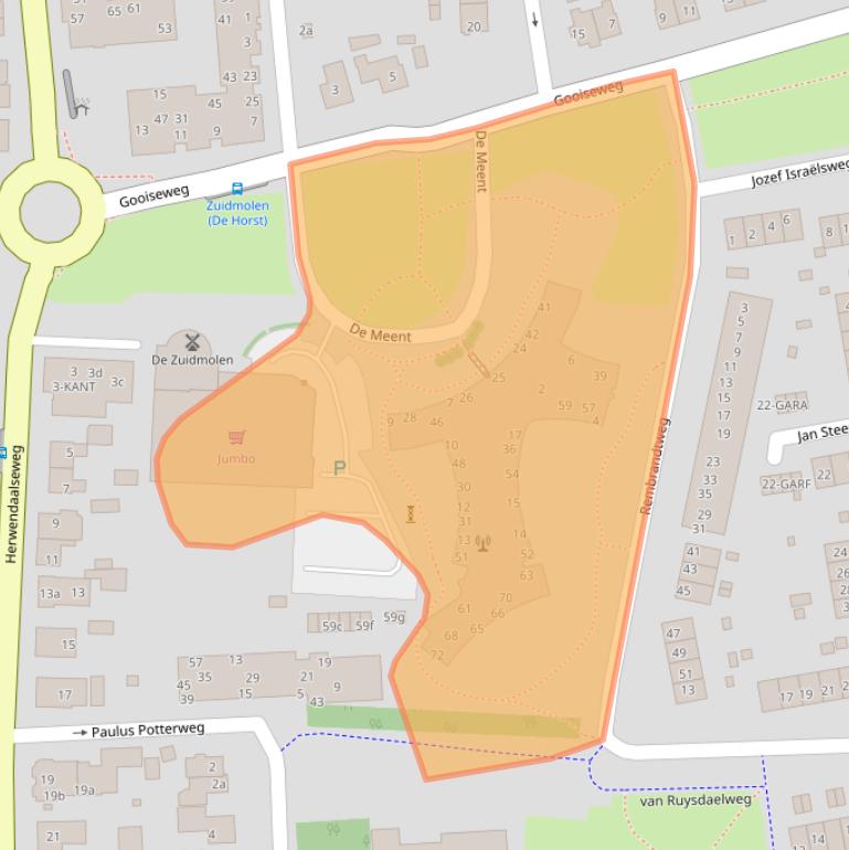 Kaart van postcodegebied 6562CZ.