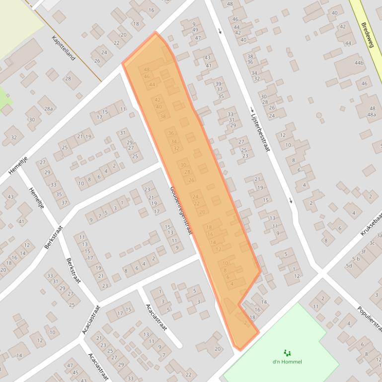 Kaart van postcodegebied 6562EH.