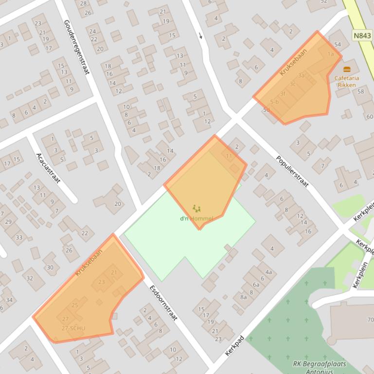 Kaart van postcodegebied 6562ER.