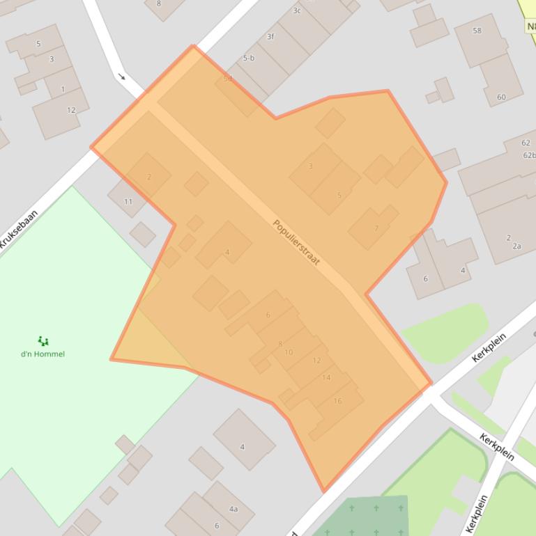 Kaart van postcodegebied 6562EW.