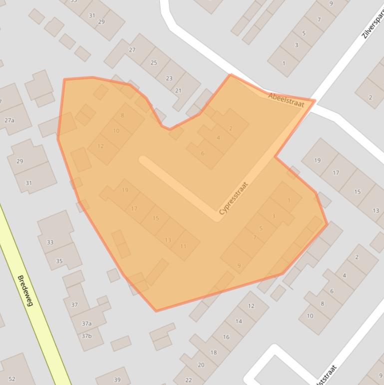 Kaart van postcodegebied 6562HA.