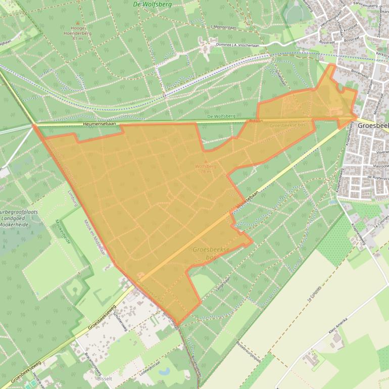 Kaart van postcodegebied 6562KB.