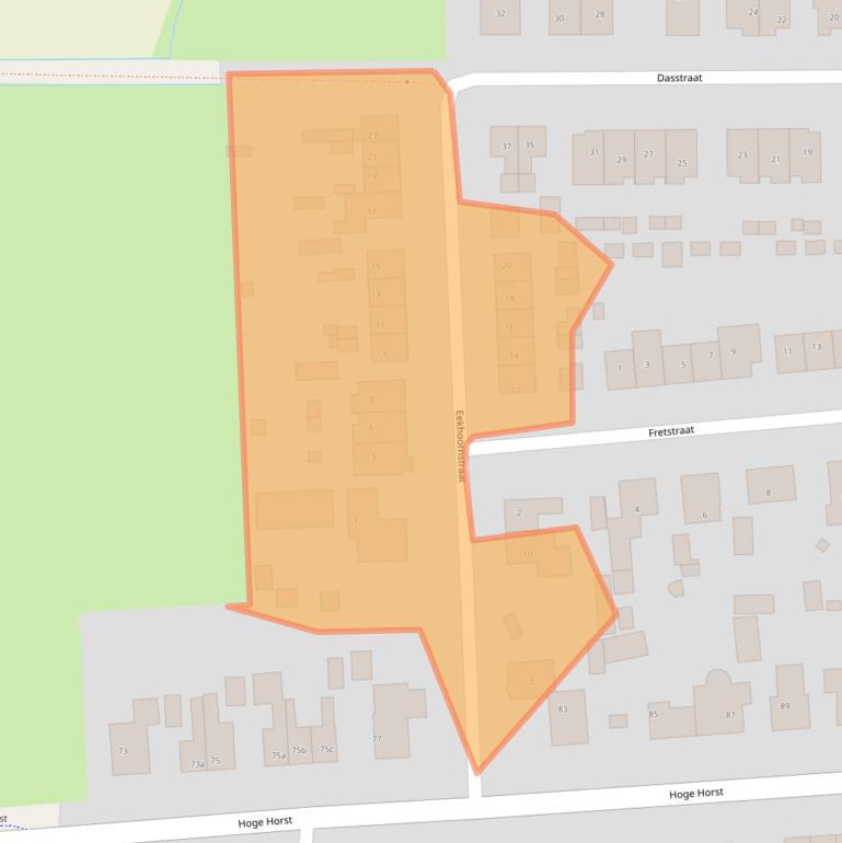 Kaart van postcodegebied 6562LP.