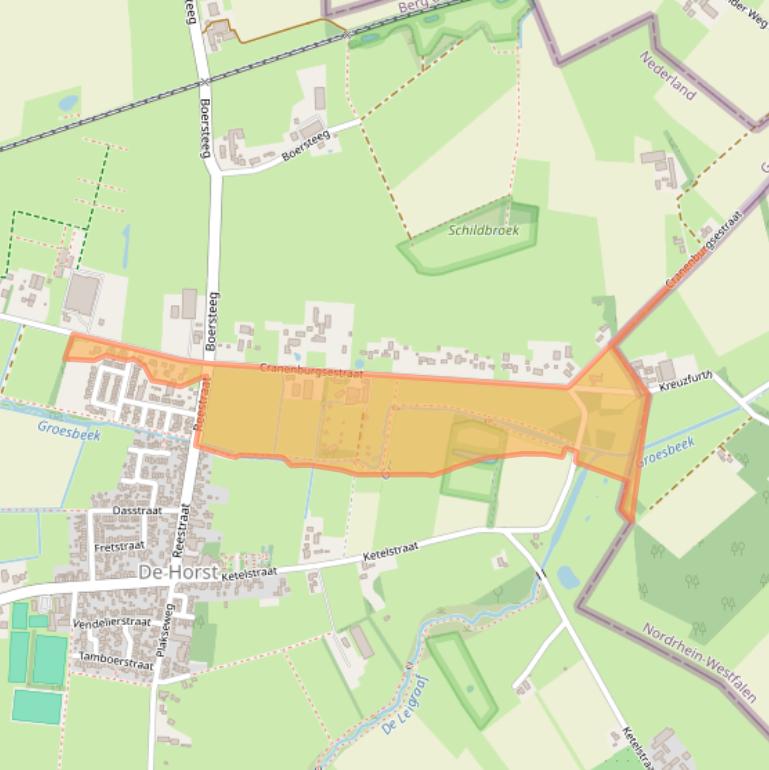 Kaart van postcodegebied 6562LV.