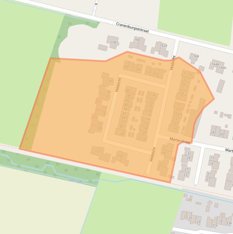 Kaart van postcodegebied 6562NH.