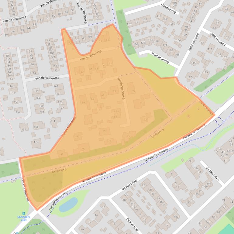 Kaart van postcodegebied 6562WE.