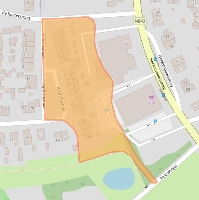 Kaart van postcodegebied 6562WZ.