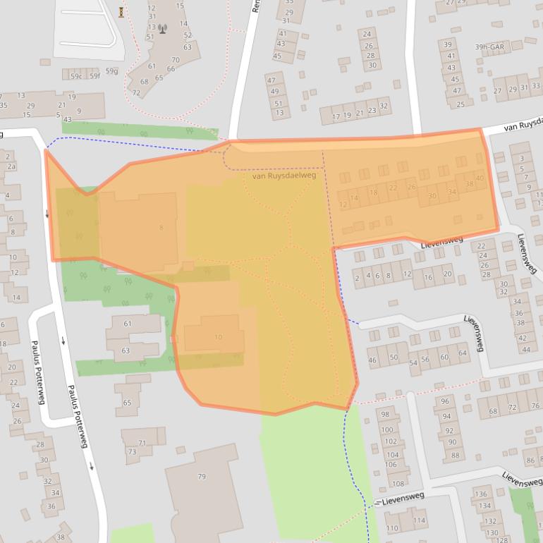 Kaart van postcodegebied 6562XE.