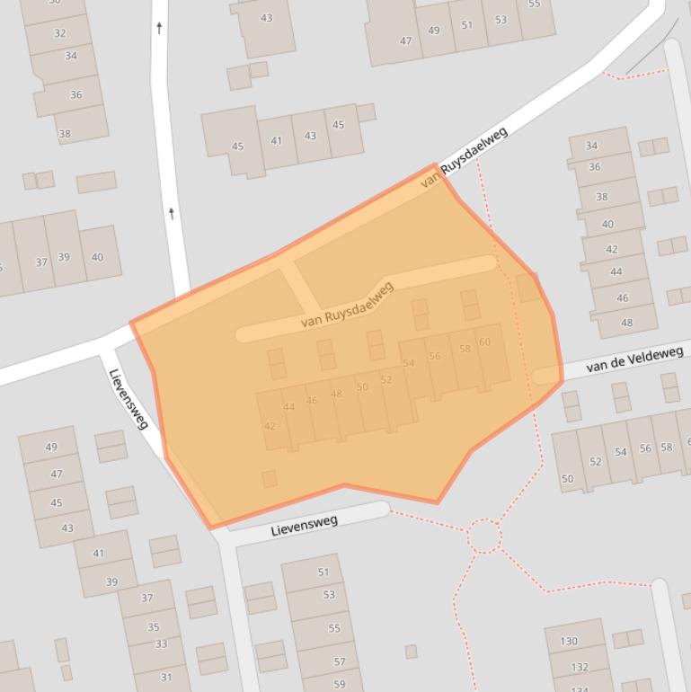 Kaart van postcodegebied 6562XG.