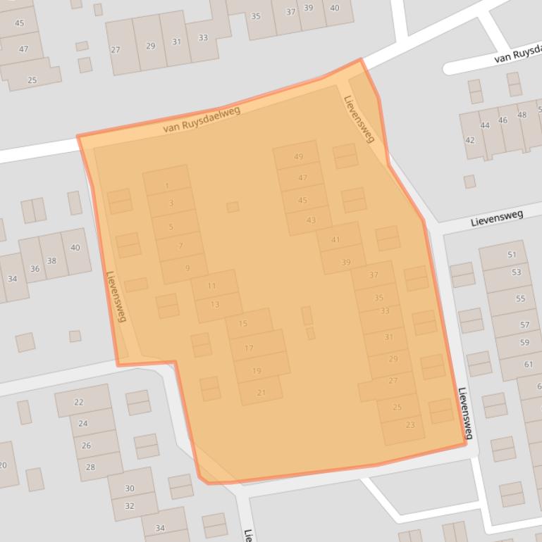 Kaart van postcodegebied 6562XL.