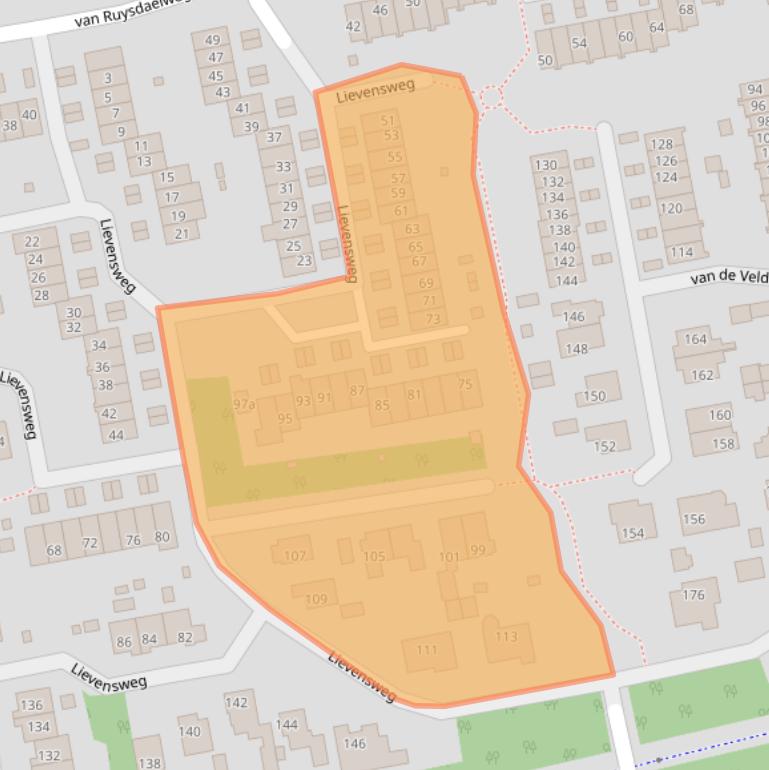 Kaart van postcodegebied 6562XM.