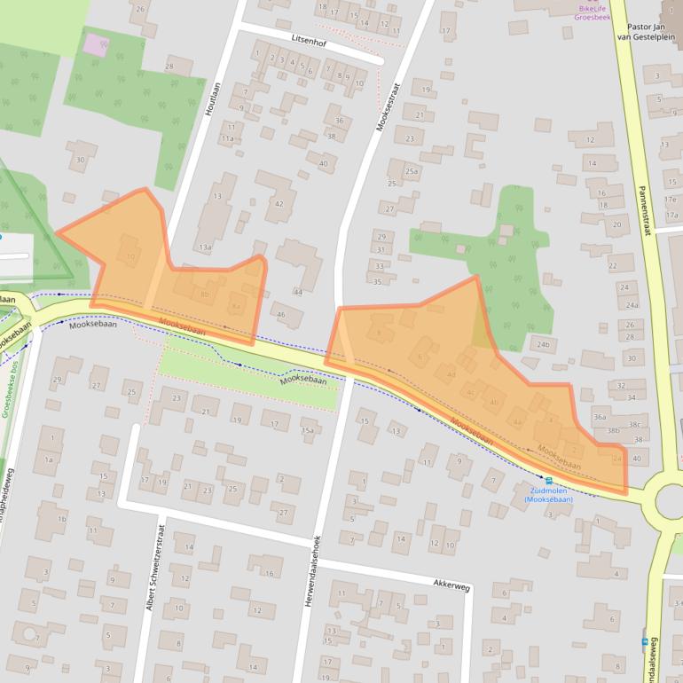 Kaart van postcodegebied 6562ZS.