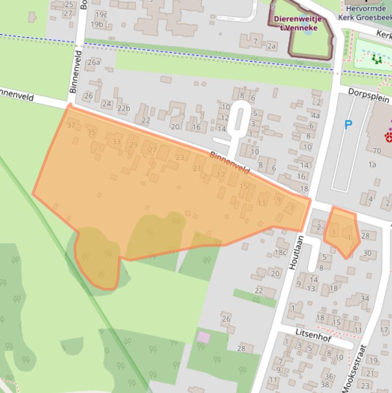 Kaart van postcodegebied 6562ZW.
