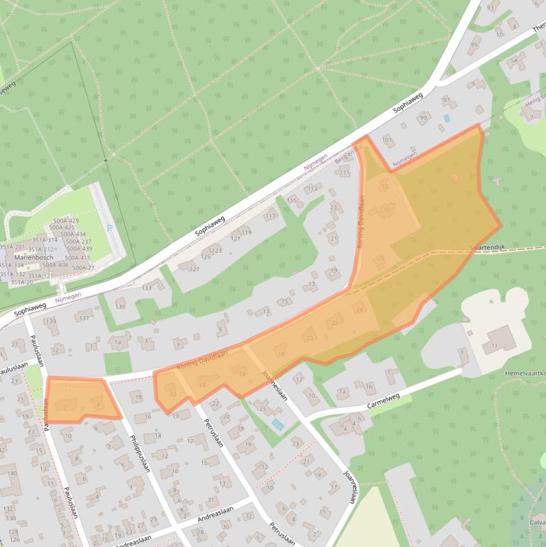 Kaart van postcodegebied 6564AD.