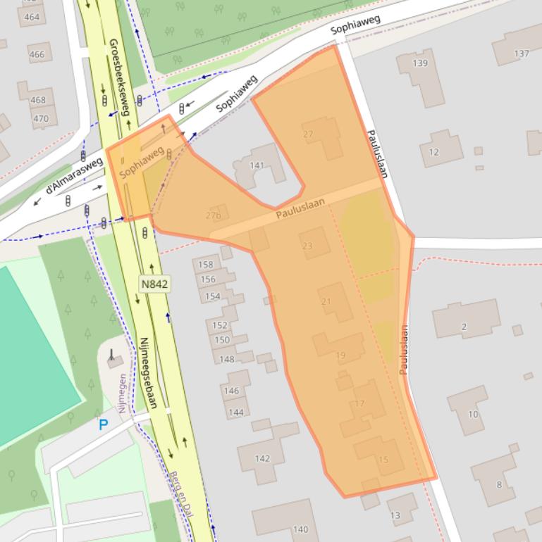 Kaart van postcodegebied 6564AP.