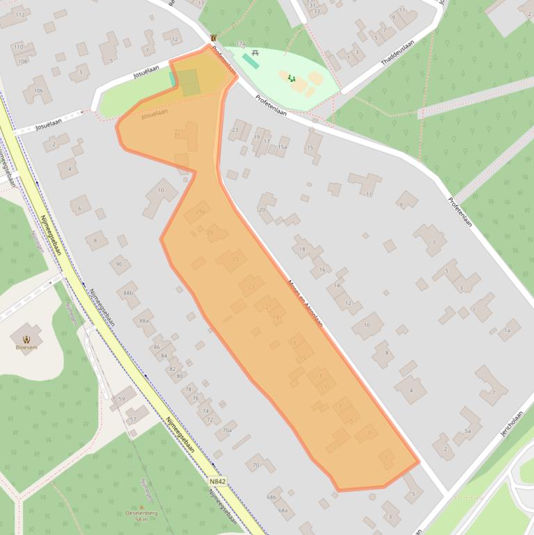 Kaart van postcodegebied 6564BG.