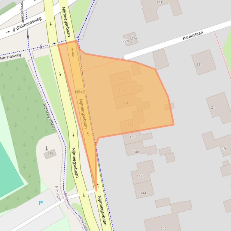 Kaart van postcodegebied 6564CN.