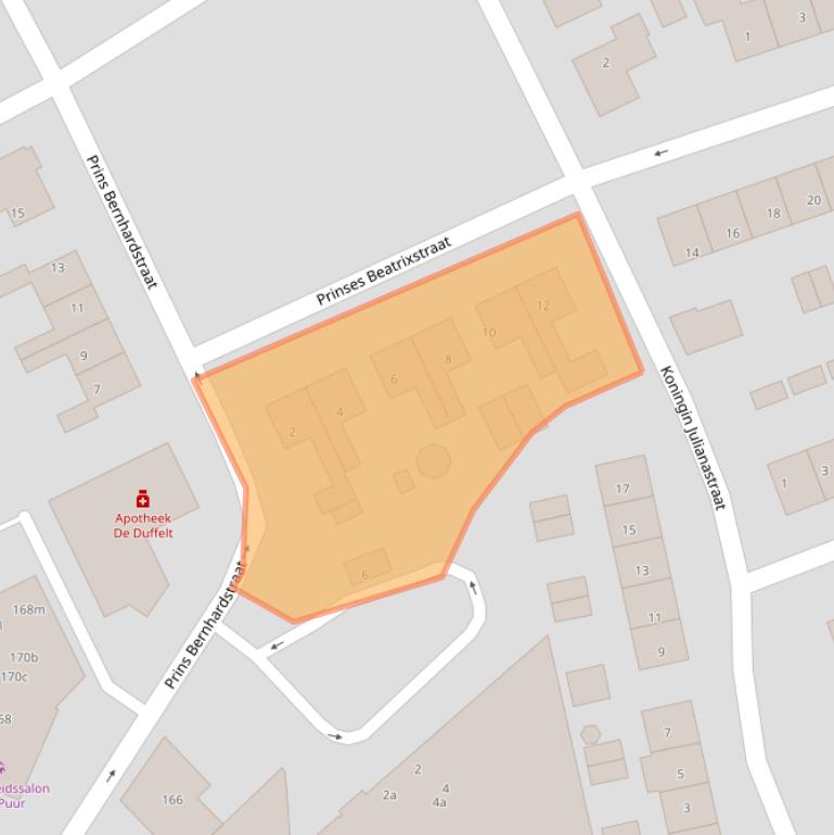 Kaart van postcodegebied 6566BV.