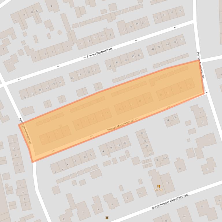 Kaart van postcodegebied 6566BX.