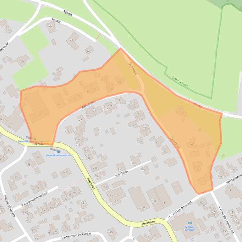 Kaart van postcodegebied 6566CD.