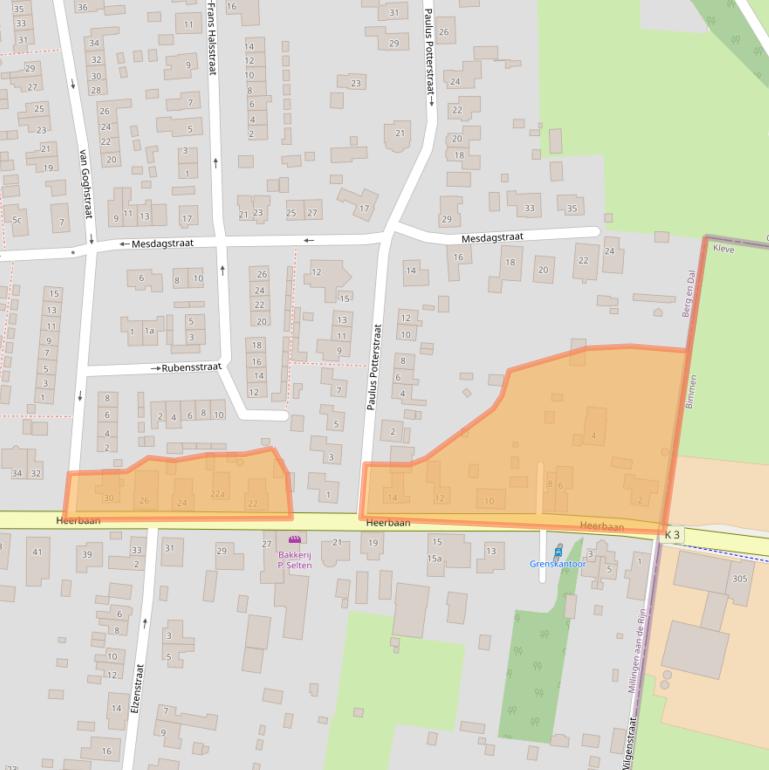 Kaart van postcodegebied 6566EN.