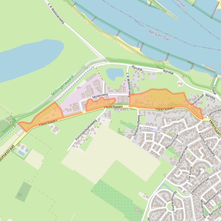 Kaart van postcodegebied 6566EX.