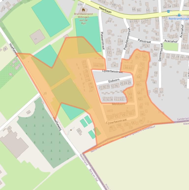 Kaart van postcodegebied 6566WC.