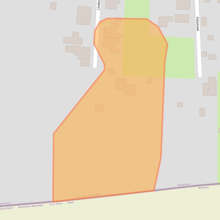 Kaart van postcodegebied 6566WV.