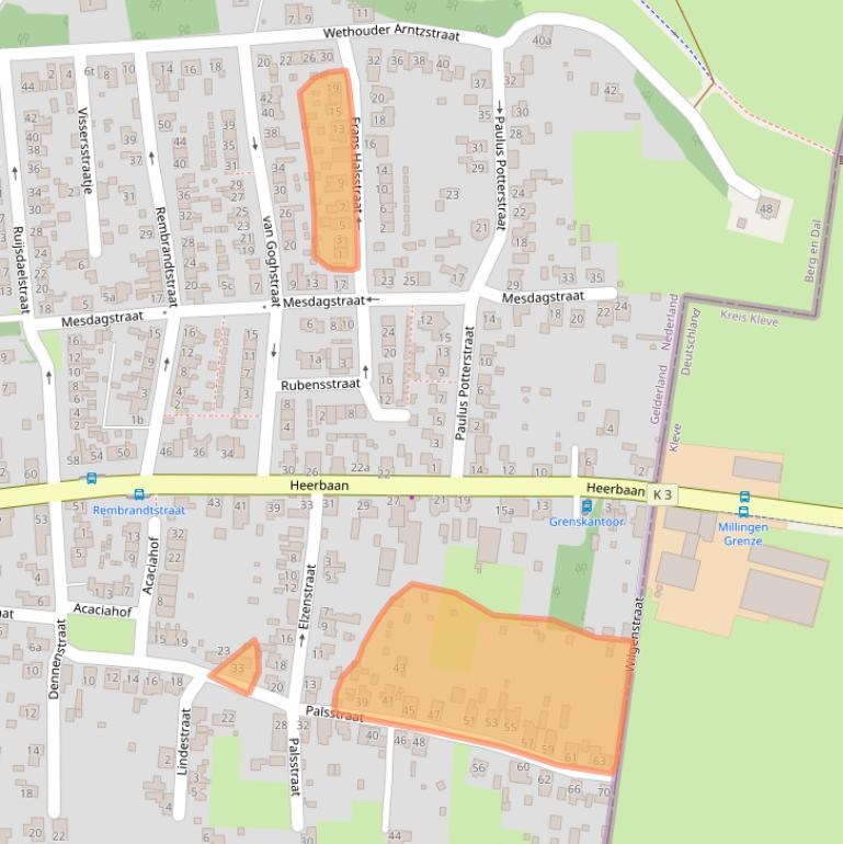 Kaart van postcodegebied 6566WX.