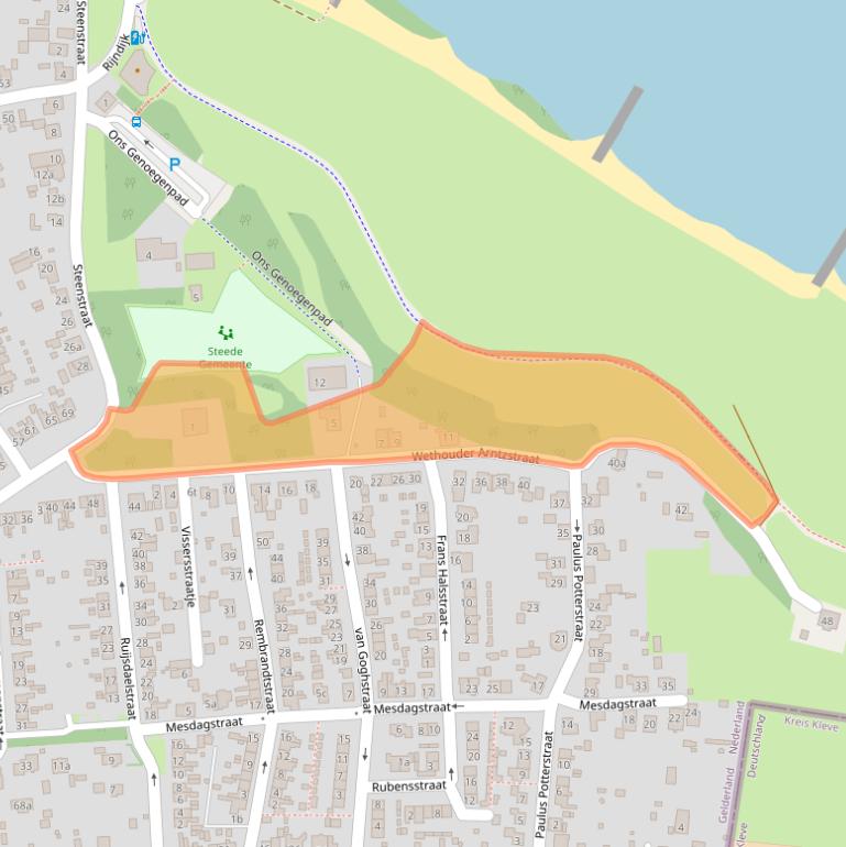 Kaart van postcodegebied 6566XK.