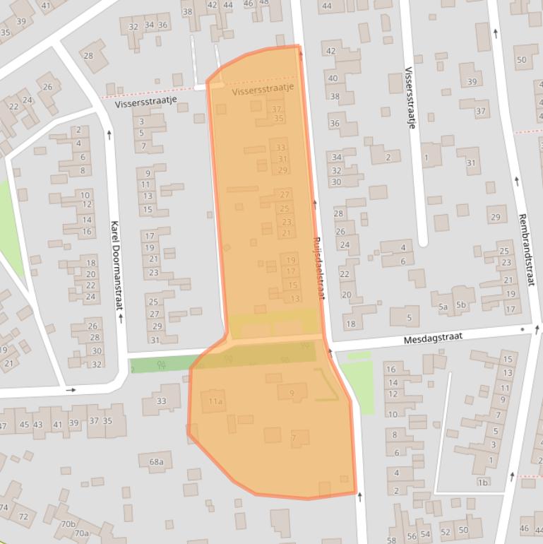Kaart van postcodegebied 6566XS.