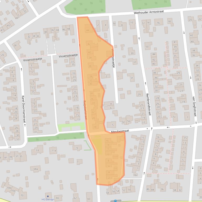 Kaart van postcodegebied 6566XT.
