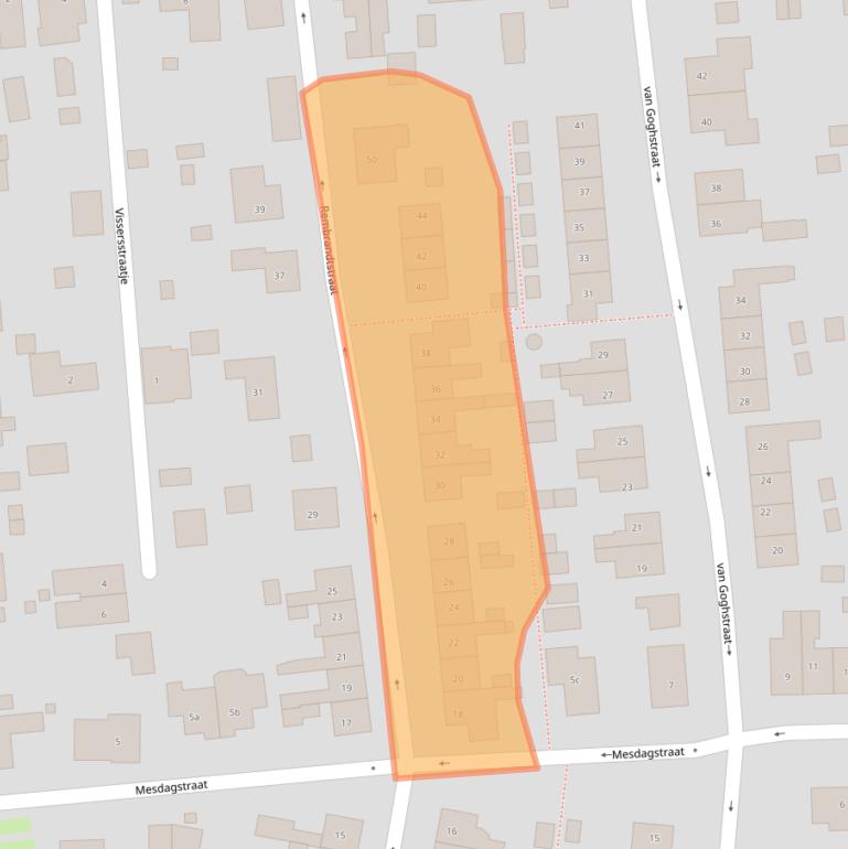 Kaart van postcodegebied 6566XZ.