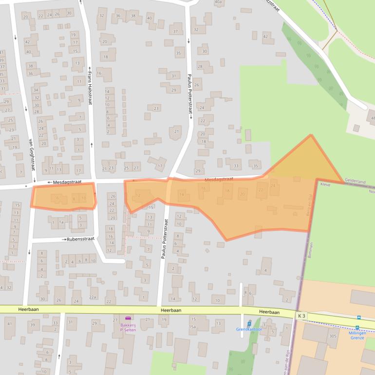 Kaart van postcodegebied 6566ZK.