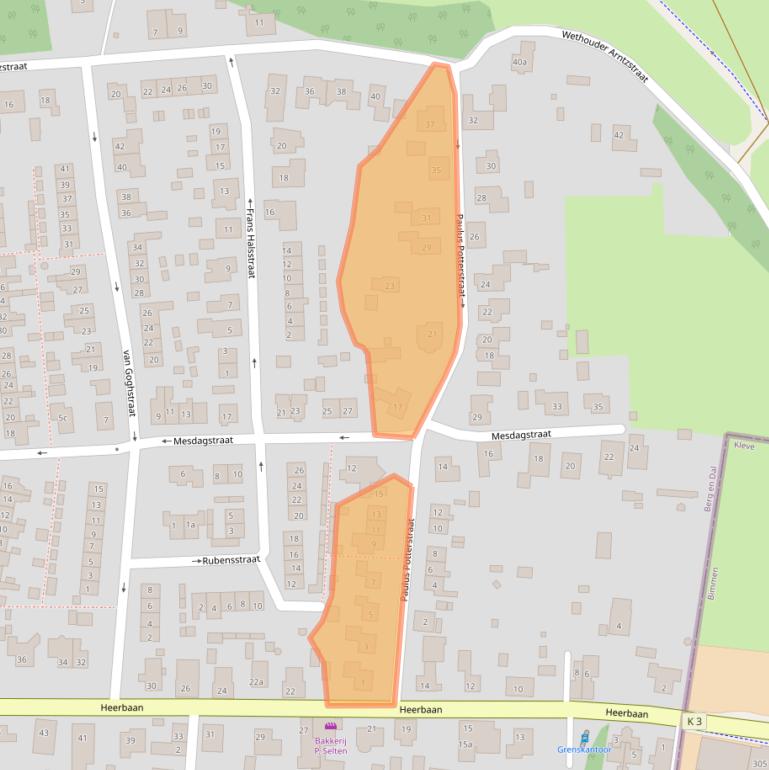 Kaart van postcodegebied 6566ZL.