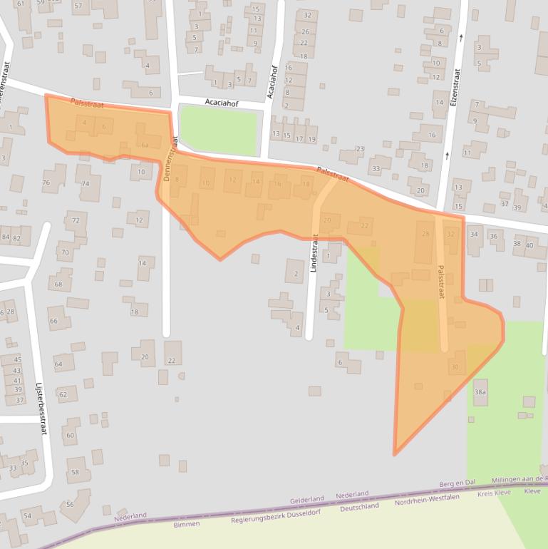 Kaart van postcodegebied 6566ZZ.